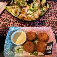Caesar salad and betterballs at Vegan Junk Food Bar - 2D in Amsterdam