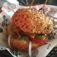 best vegan burger I swear, wish my stomach was much bigger so I could eat more  at Vegan Junk Food Bar - 2D in Amsterdam