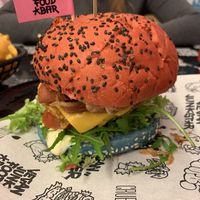 With chicken and bacon at Vegan Junk Food Bar - 2D in Amsterdam