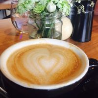 Almond flat white at Reunion Cafe in Surrey Hills
