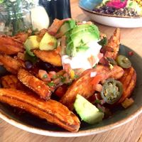 Vegan nachos at Reunion Cafe in Surrey Hills