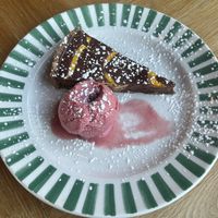 BLOOD ORANGE AND CHOCOLATE TART  at ASK Italian in Scarborough