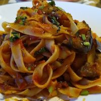 Fettuccine pasta with aubergine at ASK Italian in Scarborough