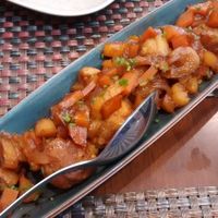 Rice/Red Lentill Balls w/Sweet Sauce at Lluvia in Alicante