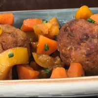 albóndigas de lentejas rojas. at Lluvia in Alicante