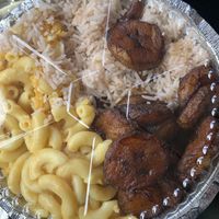 Rice and beans. Plantains. Mac and cheese. All for 9.99 at Ninth Square Market Caribbean Style in New Haven