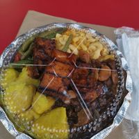 Middle size box with five options at Ninth Square Market Caribbean Style in New Haven