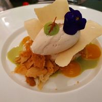 Light lemon tart with matcha sauce & white chocolate at Farbenfroh in Essen