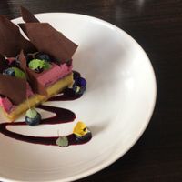 Vainilla chocolate mango cake  at Farbenfroh in Essen