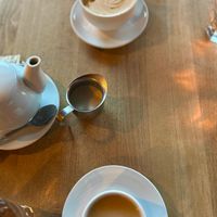 Latte with oat milk and chai tea with oat milk  at Atlas Cafe in Courtenay