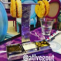 bread, olives, olive dip and a white dip that isn't vegan  at Blaze Point 90 in Cairo