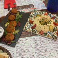 Falafel and hummys at El Rincon de Beirut in Sevilla