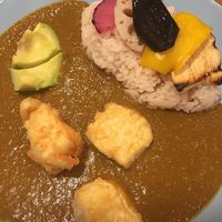 Veggie curry with fried tofu at Minami Aoyama Yasai Kichi in Yokohama