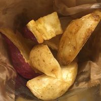 Sweet potato and regular potato fries at Minami Aoyama Yasai Kichi in Yokohama