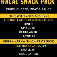 HSP menu at Glenny Kebabs in Glen Waverley