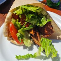 Falafel pitta at On the Road in Kalymnos