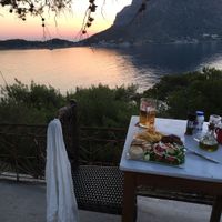Falafel Plate and an ice cold beer  at On the Road in Kalymnos