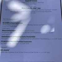 Vegane Menükarte über Mittag  at Laegernstuebli in Boppelsen