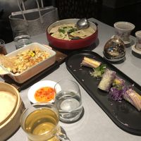 Veggie Pie, Summer Rolls, Veggie Fish Soup at Lin's Dining Lounge in Beijing