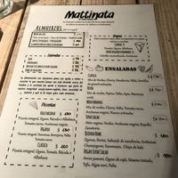 Menú at Matinatta de Laura Vanelli in Martinez