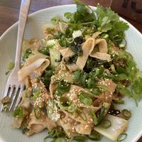 Mushroom Dan Dan noodles at Cafe Nourish Heart and Soul Food in Magnetic Island