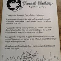 Page 7 at French Bakery in Kathmandu