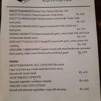 Vegan menu at French Bakery in Kathmandu