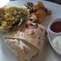 Scrambled tofu wrap at French Bakery in Kathmandu