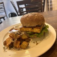 The tofu burger - highly recommended!  at French Bakery in Kathmandu