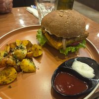 Tofu burger at French Bakery in Kathmandu