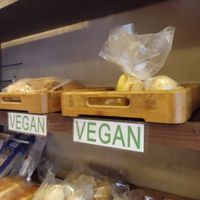 Vegan shelf at French Bakery in Kathmandu