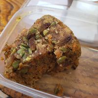 Carrot cake (My bulky packaging, not theirs) at French Bakery in Kathmandu