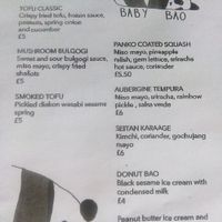 Meat free Mondays menu (all vegan) at The Pond in Brighton