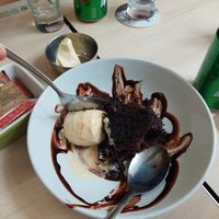Vegan chocolate fudge cake. at The Corra Linn in Salou