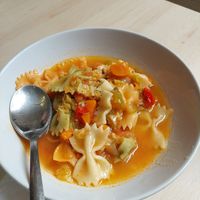 Minestrone , soup of the day . at The Corra Linn in Salou