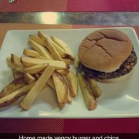 veggy burger and chips! it was amazing!  at The Corra Linn in Salou