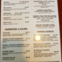 second side menu at Fatima's in Worcester