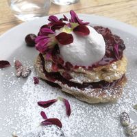 Vegan pancakes with berries at Where The Pancakes Are in South East London