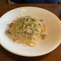 Pasta with veggie bacon cream sauce  at Veggie Wonderland in Taichung