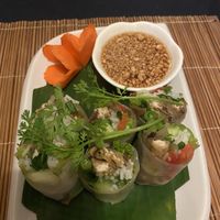 Spring rolls   at Bamboo Tree Lao Cooking School and Restaurant in Luang Prabang