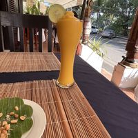 Mango smoothie   at Bamboo Tree Lao Cooking School and Restaurant in Luang Prabang