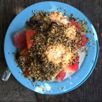 Vegan Muesli with Fruits and Soymilk (~80 Baht) at Blue Diamond in Chiang Mai