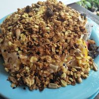 Muesli, fruit, soy yogurt at Blue Diamond in Chiang Mai