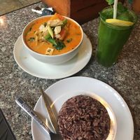 tom yam soup, rice, mint/lime/honey shake at Blue Diamond in Chiang Mai