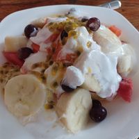 Fruit and coconut yogurt at Blue Diamond in Chiang Mai