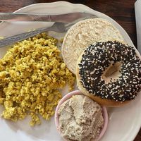 Scrambled tofu and bagel   at Blue Diamond in Chiang Mai