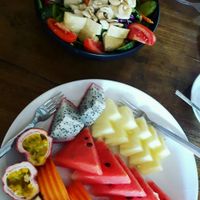 Big fruit place + Cashew Tofu Salad at Blue Diamond in Chiang Mai