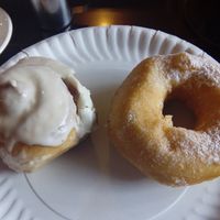 cinnamon roll and doughnut. at Blue Diamond in Chiang Mai