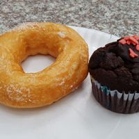 Vegan donut and chocolate muffin at Blue Diamond in Chiang Mai