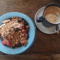 Muesli with fruits and soy yogurt at Blue Diamond in Chiang Mai